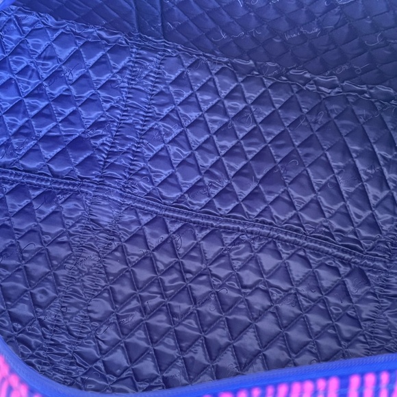 Vera Bradley Purple Quilted Extra Large Tote Bag Weekender Impressionista Stripe - Picture 8 of 8